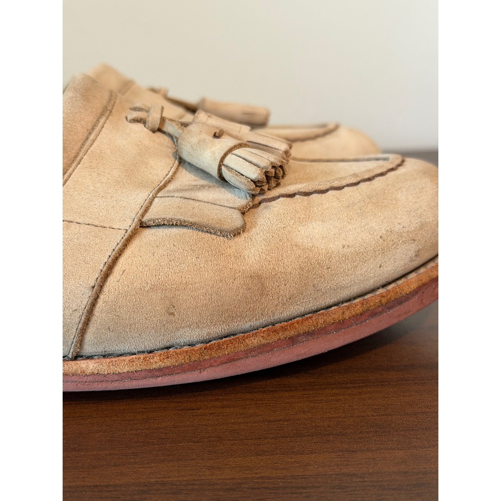 Allen Edmonds Newport Tan Suede Tassel Kiltie Loafers Mens 9.5 D Shoes Moc Toe - Picture 8 of 16